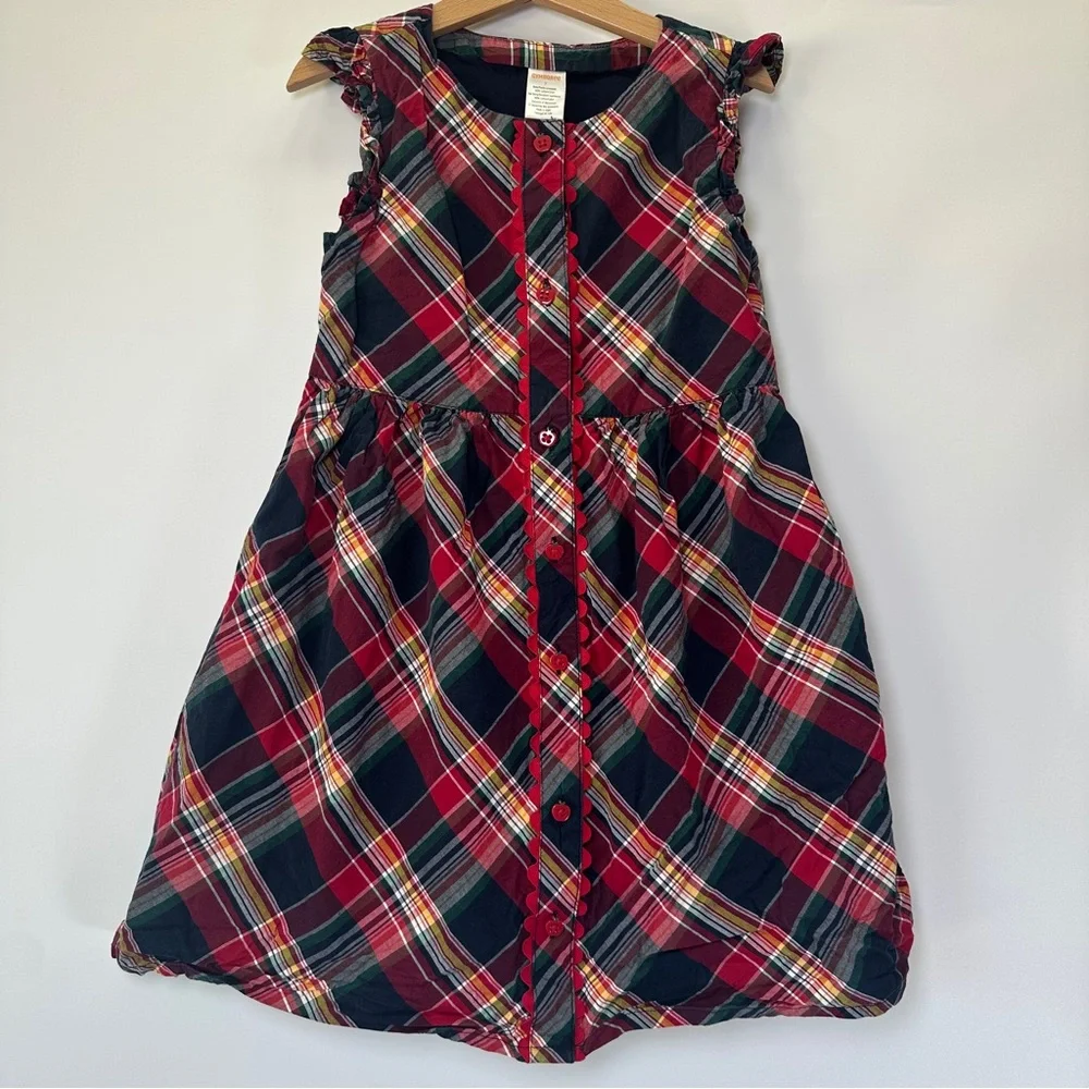 Gymboree Plaid Poplin‎ Babydoll Dress - Apple Orchard - Girls 7 School Apples